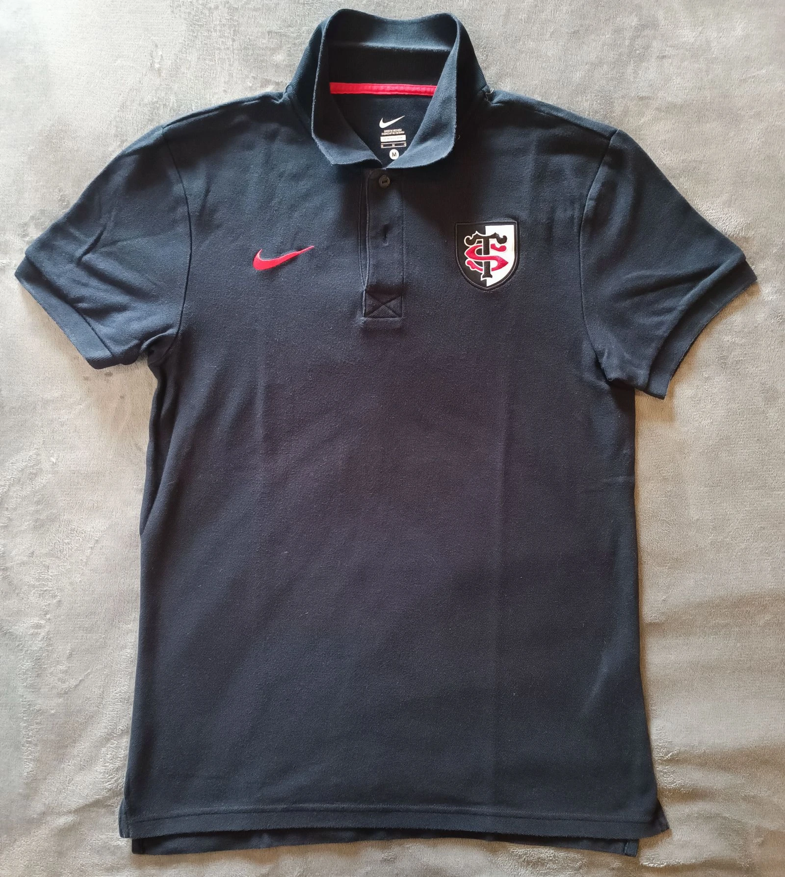 Men's short-sleeved polo shirt Toulouse stadium Nike size M very good condition black color – photo 4